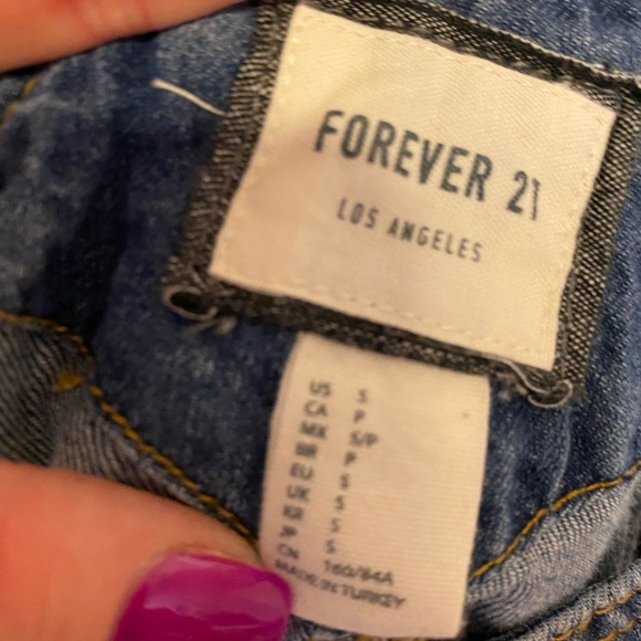 Blue Denim Overall Mini-Skirt Dress - Picture 3 of 8